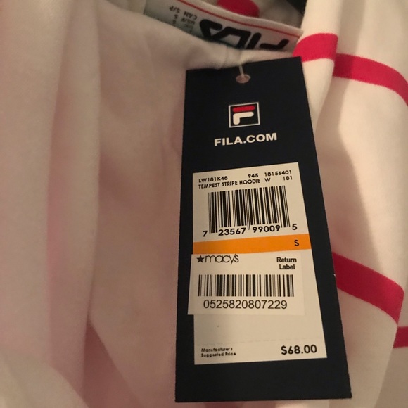 Brand new Fila striped hoodie sz Small - Picture 4 of 4